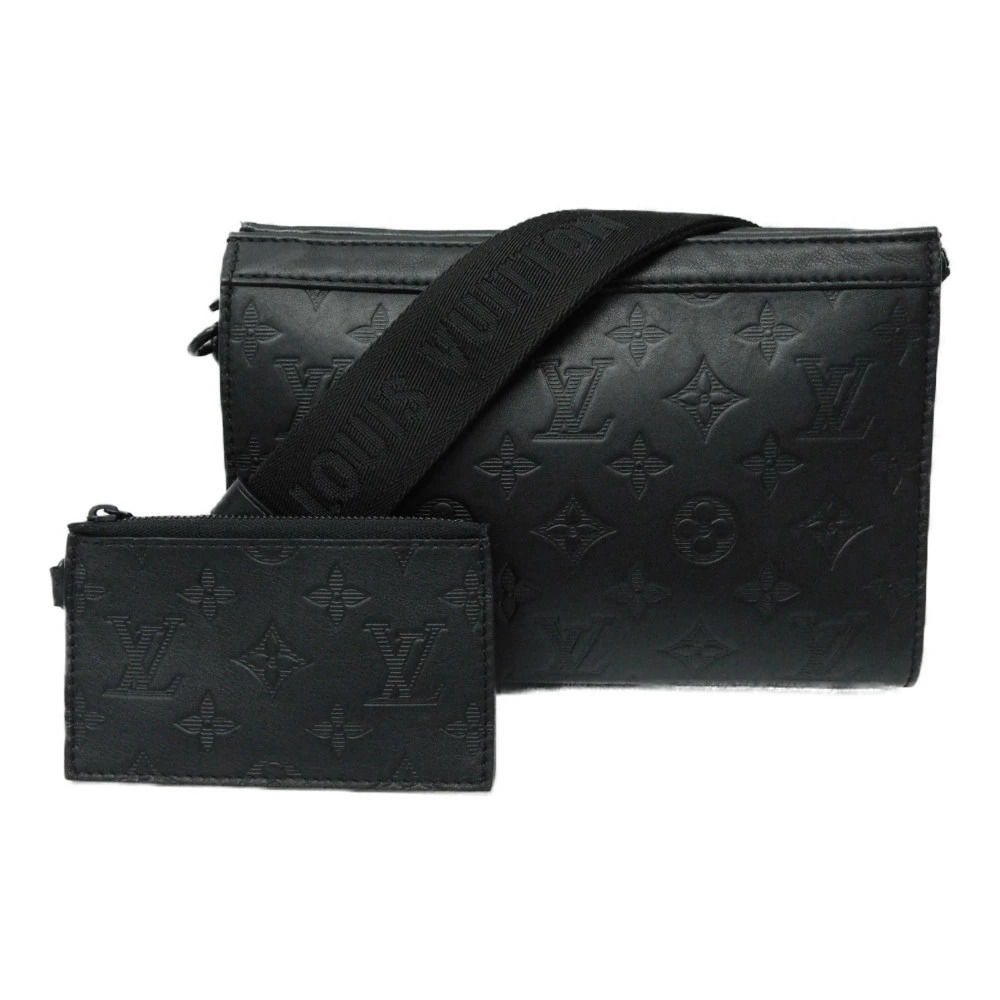 LOUIS VUITTON Gaston Wearable Wallet Shoulder Bag Monogram Shadow Black Coin